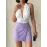 Kapaklı Şort Etek Lila S208 (Beden: M)
