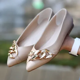 Popi Nude Cilt Zincirli Babet Ayakkabı (Numara: 40)