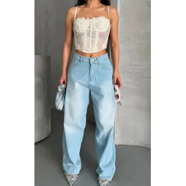 Baggy Süper Taş Bıyık Yıkama Buz Mavi D2007 (Beden: 36)