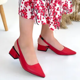 Morji Kırmızı Cilt Topuklu Ayakkabı (Numara: 37)