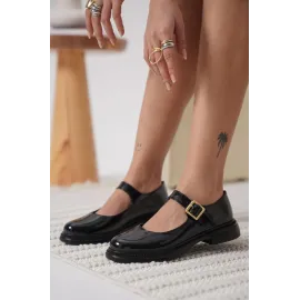 Yokox Siyah Rugan Oxford Ayakkabı (Numara: 37)