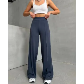 Önü Çımalı Pantolon Füme (Beden: Xxl)