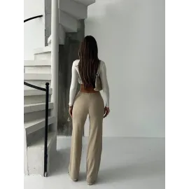 Fit Comfort Bej Salaş Pantolon A6011 (Beden: Standart)