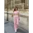 Crop Pantolon Biyeli Takım Pembe (Beden: M)