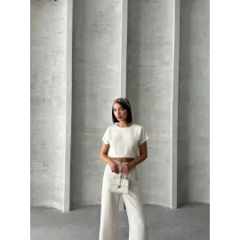 Bluz Pantolon Takım S255057 Bej (Beden: M)