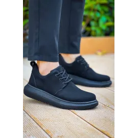 Kb-003 Kuback Siyah Süet Siyah Taban Bağcıklı  Günlük Erkek  Ayakkabı (Numara: 40)