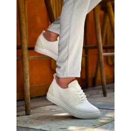 Kb-101 Kuback Beyaz Triko Bağcıklı Günlük Erkek Ayakkabı (Numara: 43)