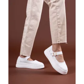 Lunni Beyaz Keten Spor Ayakkabı (Numara: 36)