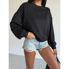 2 İplik Bisiklet Yaka Sweat Siyah F2339 (Beden: M)