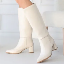 Roksa Ten Cilt Topuklu Çizme (Numara: 40)