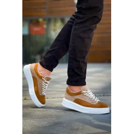 Kb-005 Kuback Vizon Taba Süet Bağcıklı  Günlük Erkek  Ayakkabı (Numara: 41)