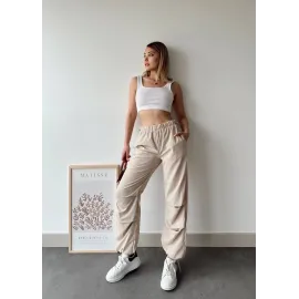 Paraşüt Pantolon Bej (Beden: M)