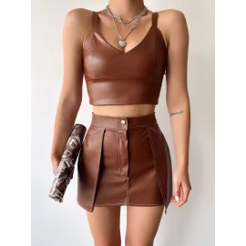 Kontrast Deri Etek Kahve W260015 (Beden: Xl)