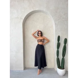 Uzun Astarlı Etek S255043 Siyah (Beden: S)