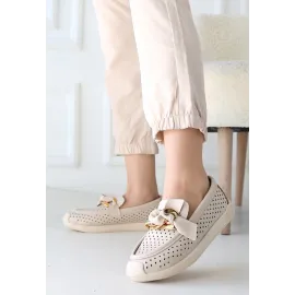 Riwan Bej Cilt Babet Ayakkabı (Numara: 36)