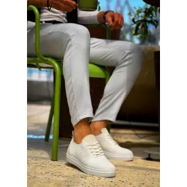 Kb-101 Kuback Beyaz Triko Bağcıklı Günlük Erkek Ayakkabı (Numara: 40)