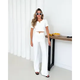 V Aksesuarlı Ottoman Takım Beyaz S255850 (Beden: S)