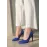 Jilya Mavi Cilt Stiletto Ayakkabı (Numara: 40)