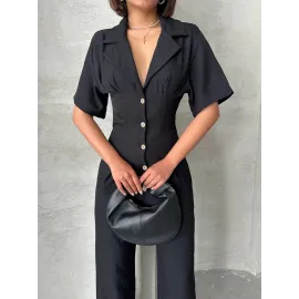 Uzun Keten Tulum S255059 Siyah (Beden: M)