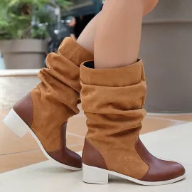 Jolin Taba Cilt Süet Detaylı Çizme (Numara: 39)