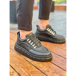 Kb-X10 Kuback Kömür Cilt Yüksek Taban Günlük Spor Ayakkabı (Numara: 41)