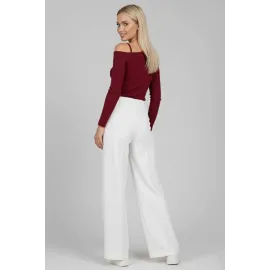 Tek Omuz İpli Bluz Bordo T4328 (Beden: M)