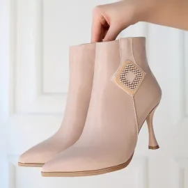 Moose Nude Cilt Topuklu Bot (Numara: 39)