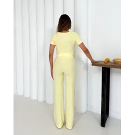 V Aksesuarlı Ottoman Takım Sarı S255850 (Beden: M)