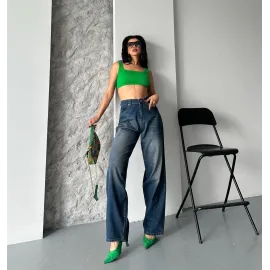 Baggy Süper Taş Bıyık Yıkama Kahve Tint Jeans Pantolon D2007 (Beden: 42)