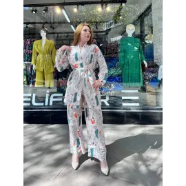 Ceketli Baskılı Takım Beyaz (Beden: S)