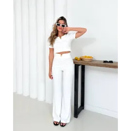 V Aksesuarlı Ottoman Takım Beyaz S255850 (Beden: S)