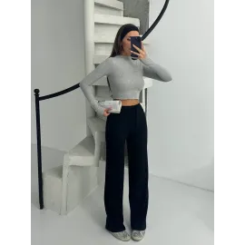 Fitilli Şardonlu Pantolon Siyah A4058 (Beden: L)