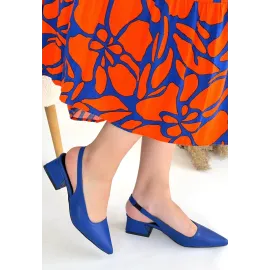 Morji Mavi Cilt Topuklu Ayakkabı (Numara: 42)