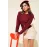 Fitilli Bisiklet Yaka İkili Bluz Bordo T4341 (Beden: Xl)