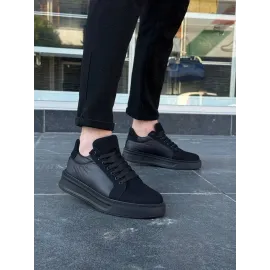 Kb-046 Kuback Siyah Paraşüt Siyah Yüksek Taban Günlük Spor Ayakkabı (Numara: 43)