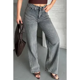 Palazzo Bıyık Kar Yıkama Buz Mavi Jeans Pantolon D2008 (Beden: 44)