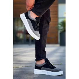 Kb-005 Kuback Siyah Gri Süet Bağcıklı  Günlük Erkek  Ayakkabı (Numara: 40)