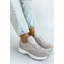 Slar Bej Cilt Bağcıklı Spor Ayakkabı (Numara: 37)