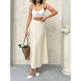 Uzun Astarlı Etek Bej (Beden: S)