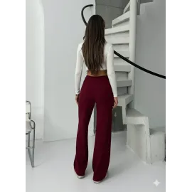 Fitilli Şardonlu Pantolon Bordo A4058 (Beden: S)
