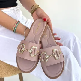 Toha Pudra Cilt Tokalı Terlik (Numara: 39)