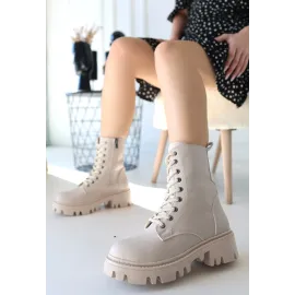 Flona Bej Cilt Bağcıklı Bot (Numara: 40)