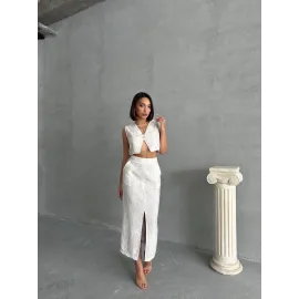 Çilek Takım Etek Yelek Beyaz (Beden: S)