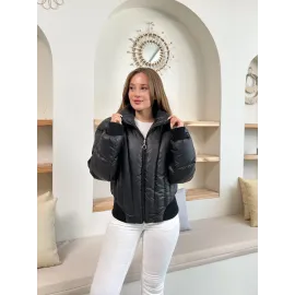 Puffer Kısa Mont Siyah St25534 (Beden: Xl)