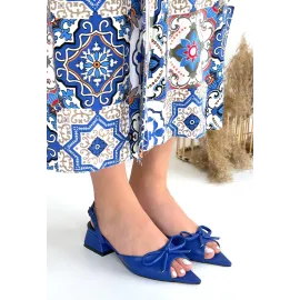 Lotta Mavi Cilt Topuklu Ayakkabı (Numara: 39)