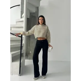 Fit Comfort Siyah Salaş Pantolon A6011 (Beden: Standart)