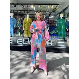 Ceketli Baskılı Takım Pembe (Beden: S)