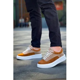 Kb-005 Kuback Vizon Taba Süet Bağcıklı  Günlük Erkek  Ayakkabı (Numara: 40)