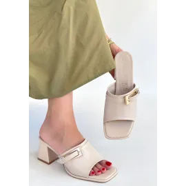 Ziva Bej Cilt Topuklu Terlik (Numara: 37)