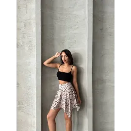 Puantiyeli Etek S25900 Krem (Beden: L)